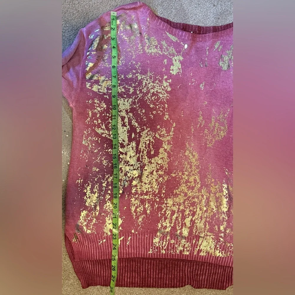 Made in Italy NWT size small/medium pink and gold long sleeve top - Picture 6 of 6